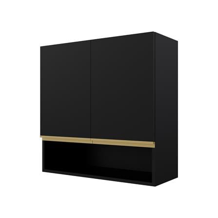ตู้แขวนคู่เรียบช่องโล่ง D2 JUPITER JUVENTAS 80x80 ซม. สีดำ_1