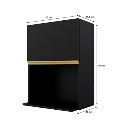 ตู้แขวนไมโครเวฟเรียบ JUPITER JUVENTAS 60x80 ซม. สีดำ_4