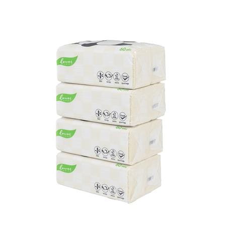 กระดาษอเนกประสงค์ LOVER HANDS BAMBOO 60 แผ่น (แพ็ก 3+1)_1