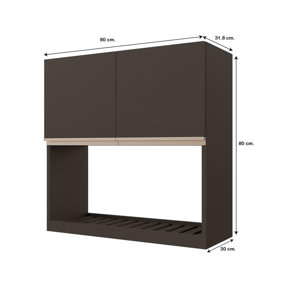 ตู้แขวนคว่ำจานเรียบ JUPITER JUVENTAS 80x80 ซม. สีน้ำตาล