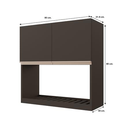 ตู้แขวนคว่ำจานเรียบ JUPITER JUVENTAS 80x80 ซม. สีน้ำตาล_4