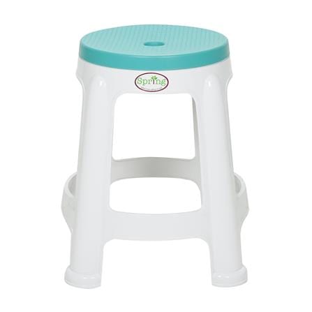 เก้าอี้พลาสติก SPRING BEST CHAIR สีขาว/ฟ้า_1