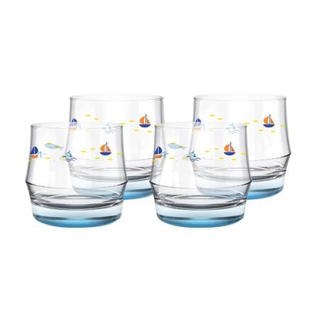 แก้วน้ำ 340 มล. OCEAN GLASS SUMMER SET DEEP BLUE SEA ROCK (แพ็ก 4 ใบ)_0