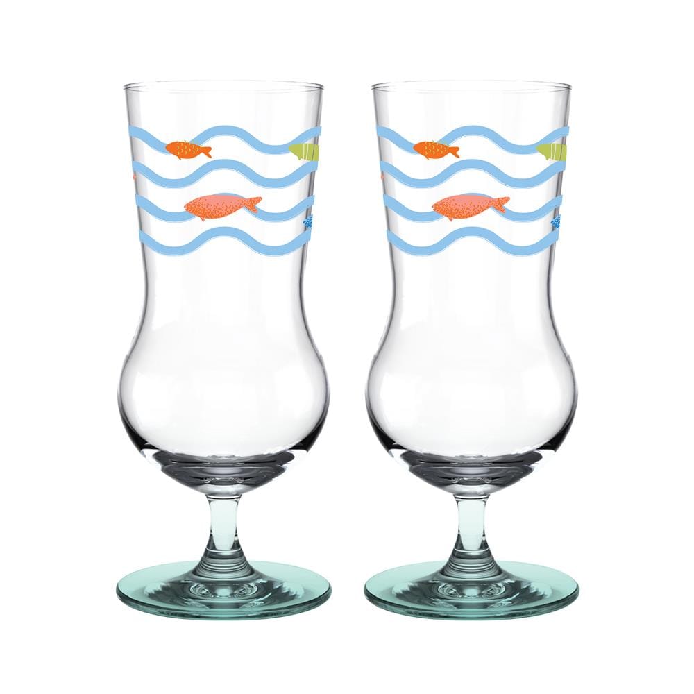 แก้วมีขา 450 มล. OCEAN GLASS SUMMER SET TURQUOISE MARINE (แพ็ก 2 ใบ)