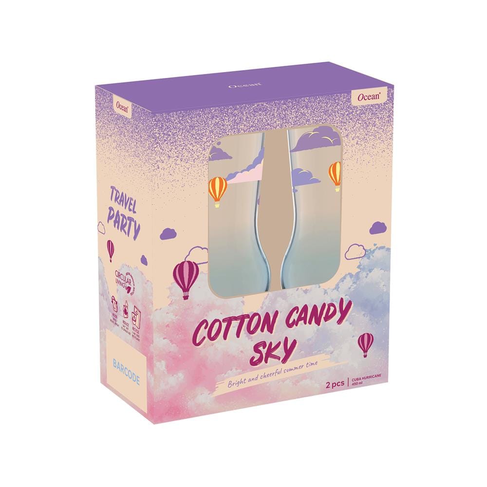 แก้วมีขา 450 มล. OCEAN GLASS SUMMER SET COTTON CANDY SKY (แพ็ก 2 ใบ)