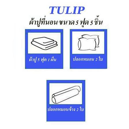 ชุดผ้าปูที่นอน 5 ฟุต (ชุด 5 ชิ้น) TULIP DELIGHT 60124-DLWHITE_4