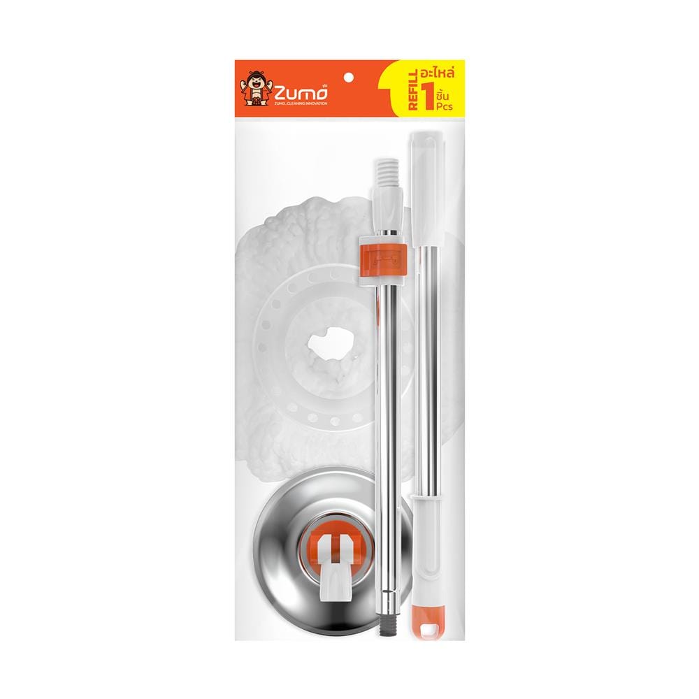 ไม้ม็อบไมโครไฟเบอร์ ZUMO MAX ZM07 สีขาว/ส้ม