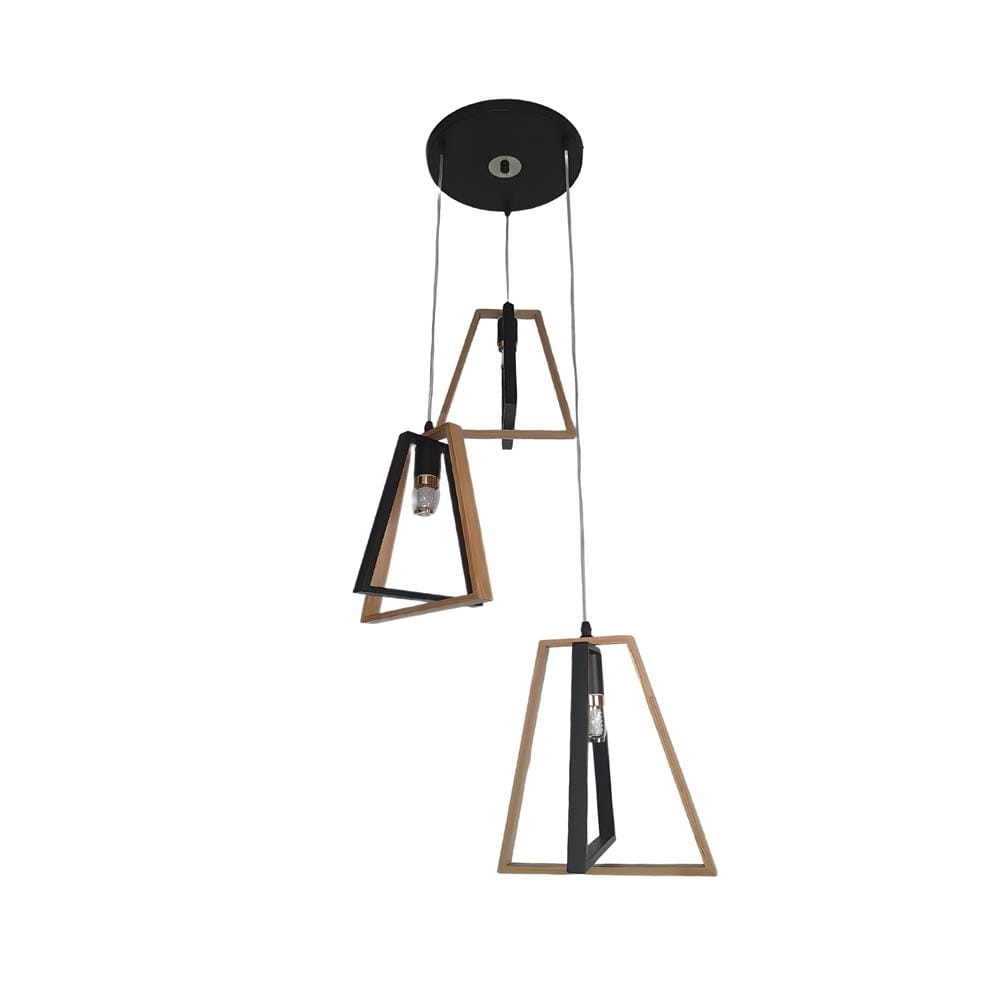 ไฟช่อ NEOLIGHT 506-3BK-WD สีดำ/น้ำตาล 3 หัว