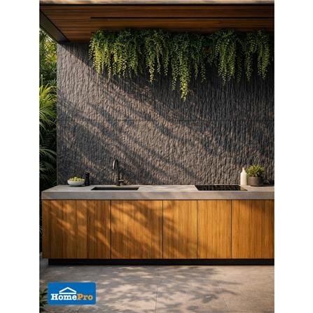 แผ่นตกแต่งผนัง PU 60x120 ซม. TARA LAVA STONE BLACK_5