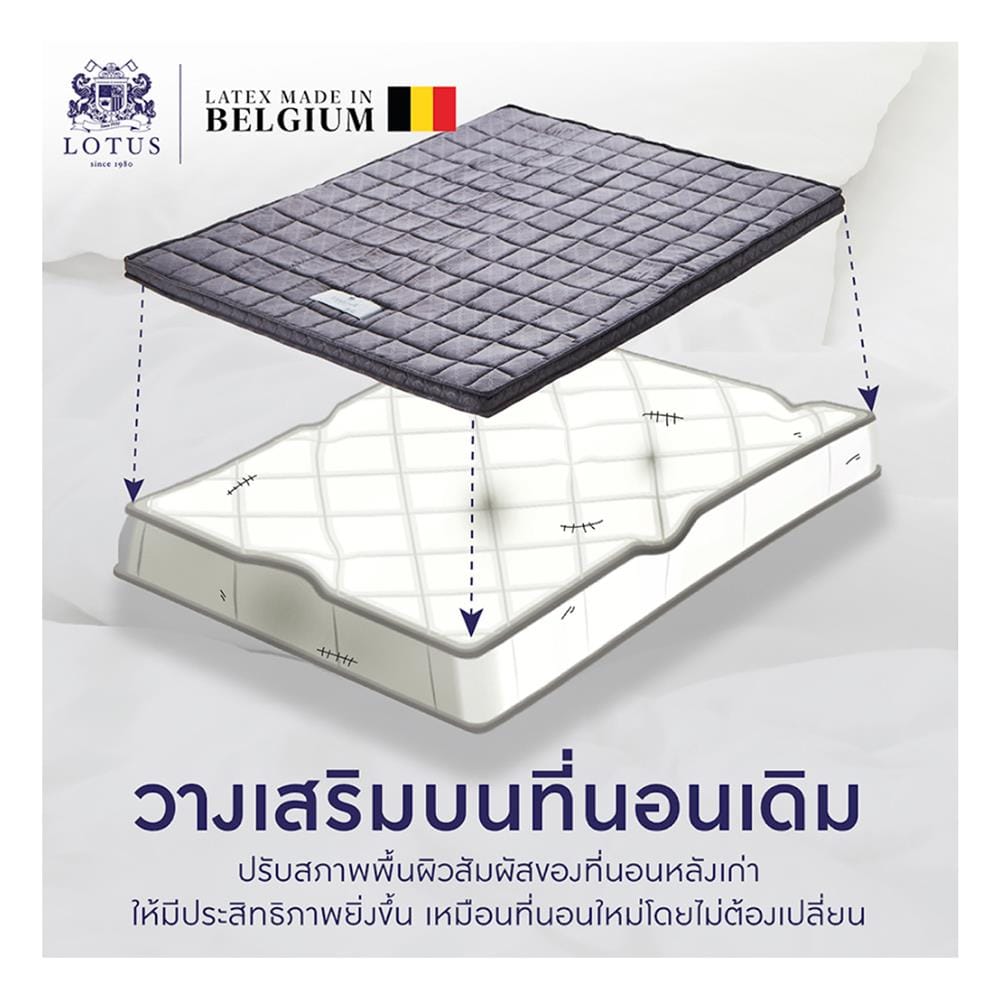 แผ่นรองนอน 3.5 ฟุต LOTUS FORESTEX II สี CREAM