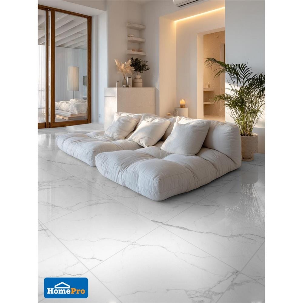 กระเบื้องพื้นพอร์ซเลน 60x60 ซม. TARA ฮาริส ไวท์ A 1.44 ตร.ม.