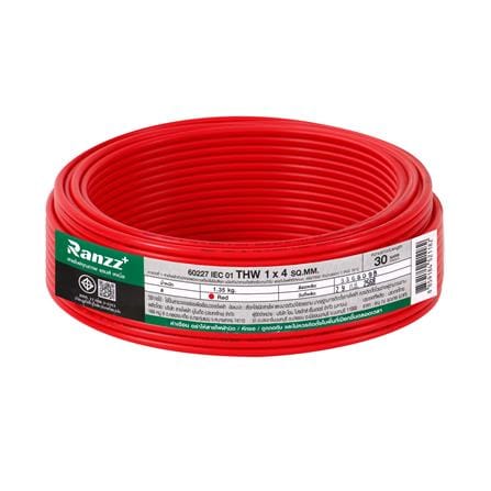 สายไฟ THW IEC01 RANZZ 1x4 ตร.มม. 30 ม. สีแดง_0