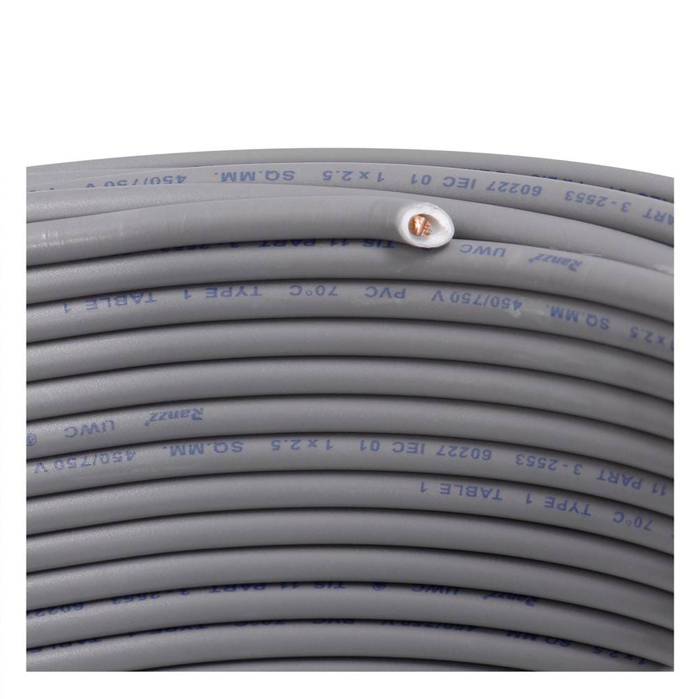 สายไฟ THW IEC01 RANZZ 1x2.5 ตร.มม. 30 ม. สีเทา