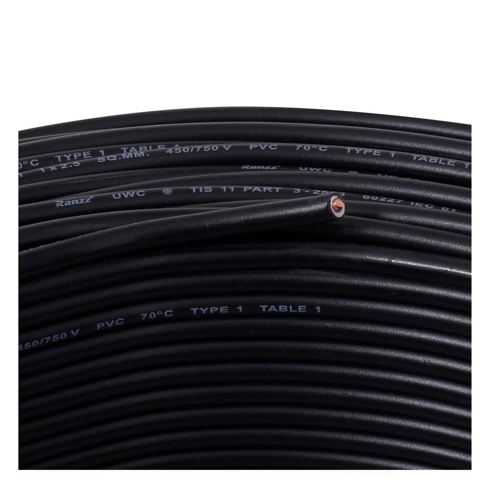 สายไฟ THW IEC01 RANZZ 1x2.5 ตร.มม. 100 ม. สีดำ