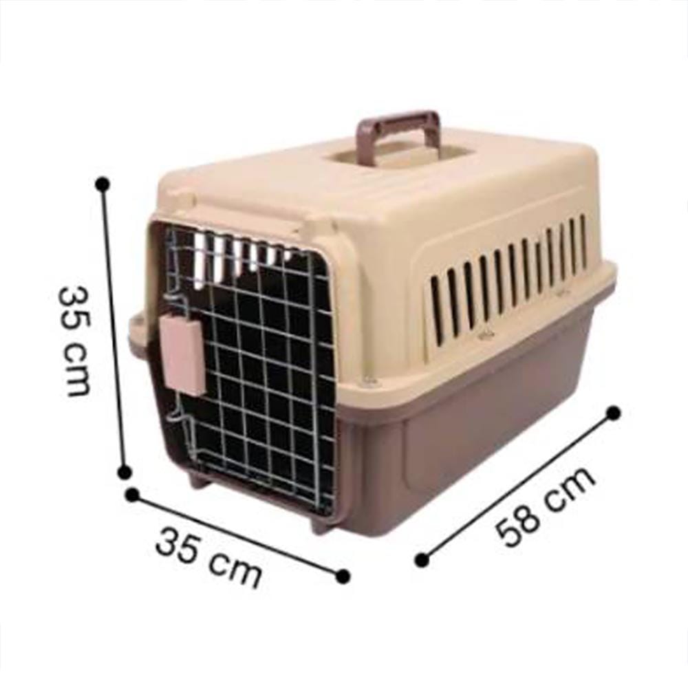กรงสัตว์เลี้ยงพกพา PETUS 58 ซม. สีขาวแดง