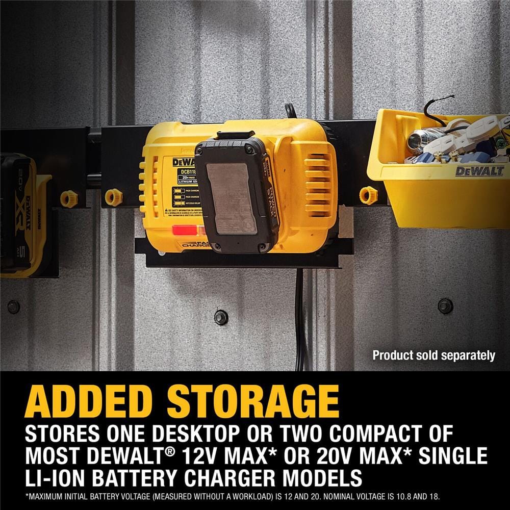ที่เก็บแท่นชาร์จแบบติดราง DEWALT DWST82821 สีเหลือง/ดำ