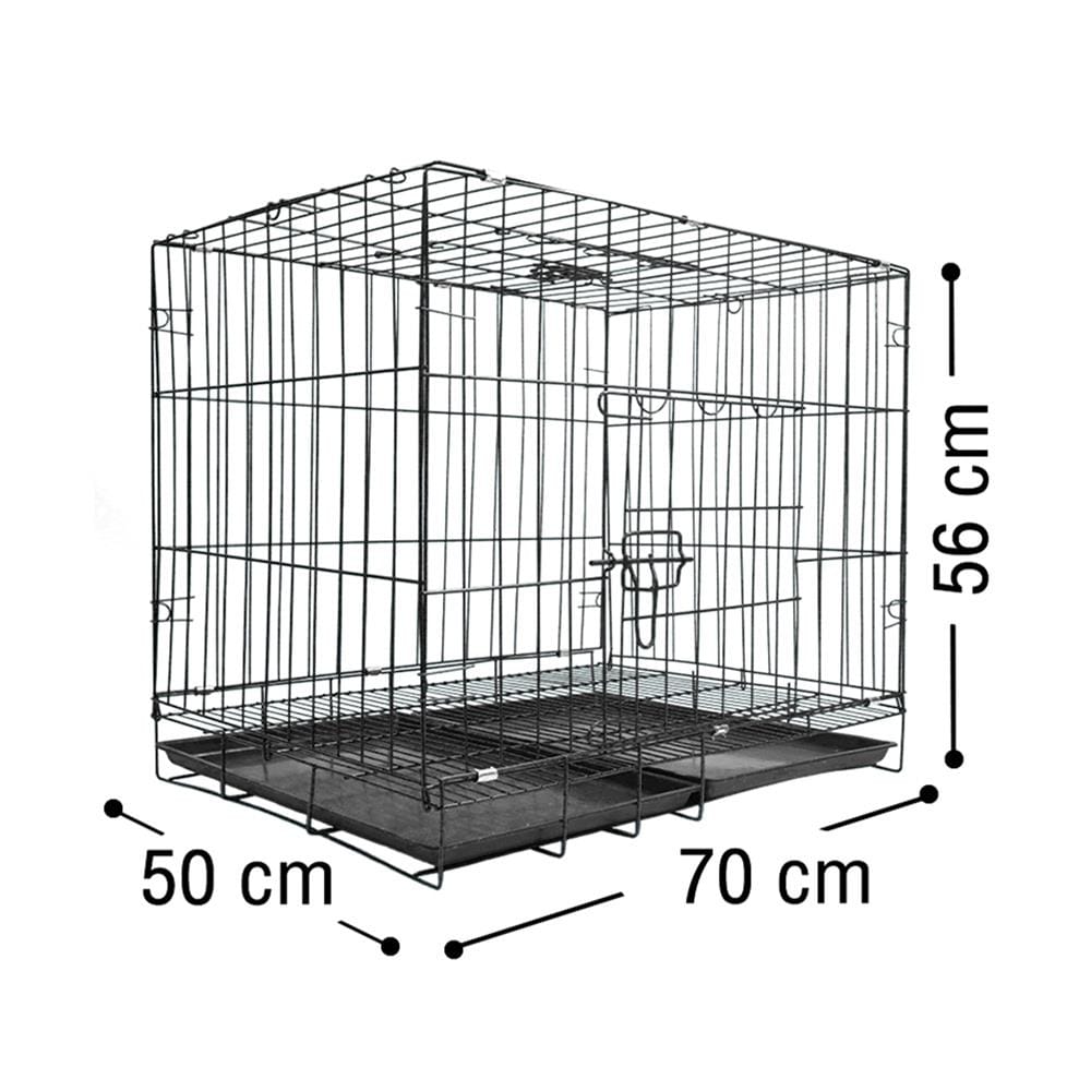 กรงสัตว์เลี้ยงพับได้ PETUS 70X50 ซม. สีดำ