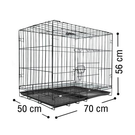กรงสัตว์เลี้ยงพับได้ PETUS 70X50 ซม. สีดำ_3