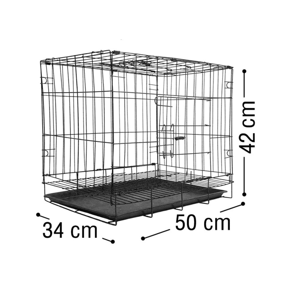 กรงสัตว์เลี้ยงพับได้ PETUS 50X34 ซม. สีดำ