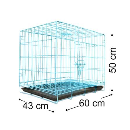 กรงสัตว์เลี้ยงพับได้ PETUS 60X43 ซม. สีฟ้า_3