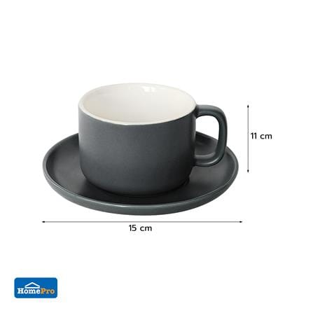 ชุดกาแฟ PORCELAIN 245 มล. KECH TWO TONE สีเทา_1