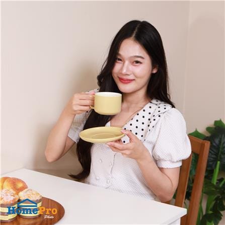 ชุดกาแฟ PORCELAIN 245 มล. KECH TWO TONE สีเหลือง_7
