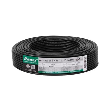 สายไฟ THW IEC01 RANZZ 1x16 ตร.มม. 100 ม. สีดำ_0