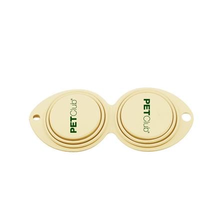 ชามอาหารสัตว์เลี้ยงพกพา PETCLUB TWIN TRAVEL BOWL สีครีม_0