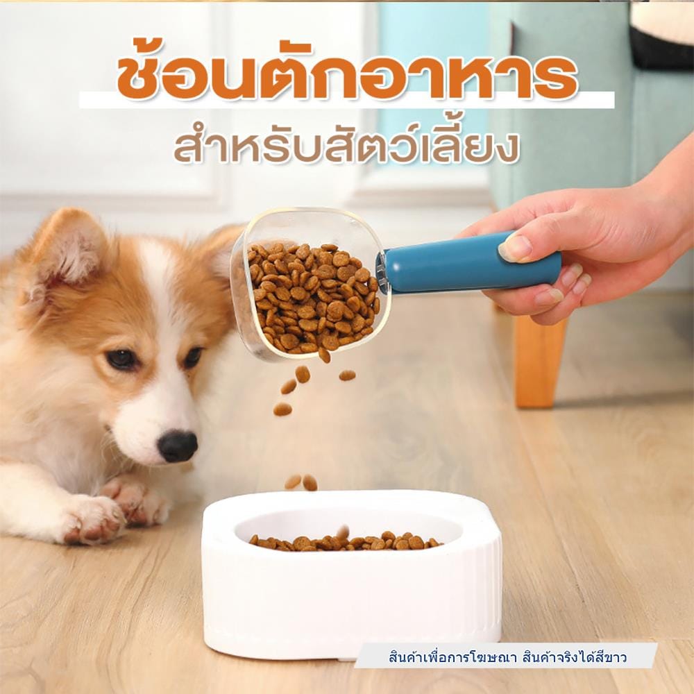 ช้อนตักอาหารสัตว์เลี้ยง PETUS สีขาว