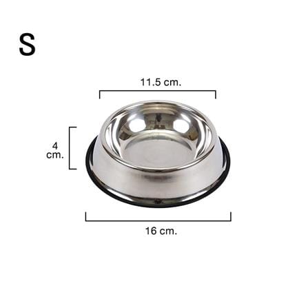 ชามอาหารสัตว์เลี้ยง กันลื่น PETUS 16 ซม. สีแสตนเลส_5