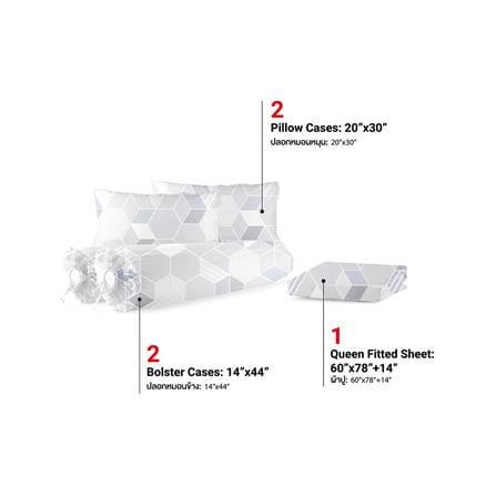 ชุดผ้าปูที่นอน 5 ฟุต (ชุด 5 ชิ้น) FROLINA MICROTEX DF070_2