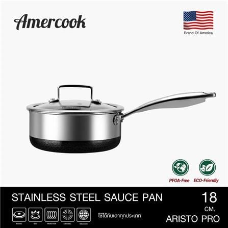 หม้อด้ามสเตนเลส 18 ซม. AMERCOOK ARISTO PRO_3