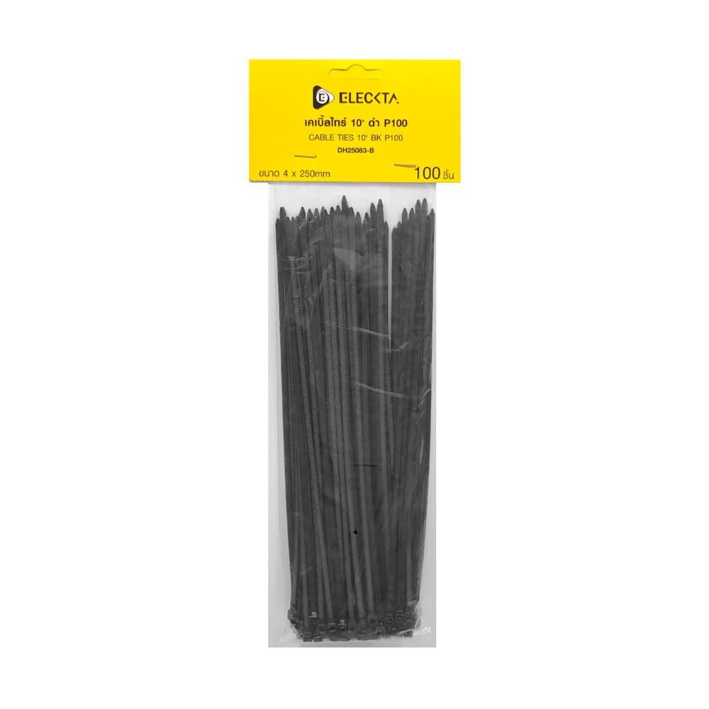 เคเบิ้ลไทร์ ELECKTA 10 นิ้ว สีดำ (แพ็ก 100 เส้น)