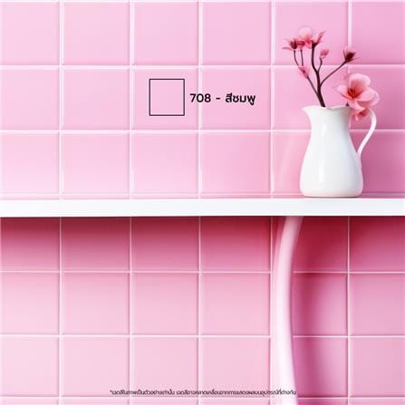 สีทากระเบื้อง สำหรับงานพื้นและผนัง ชนิดกึ่งเงา 7 SHIELD COTTER 708 สีชมพู 1 กิโลกรัม_3