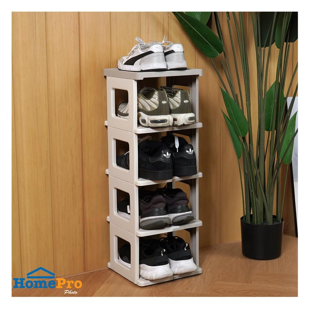 ชั้นวางรองเท้า 5 ชั้น STACKO BONNIE 26.5X26X75 ซม. สีขาว/เทา