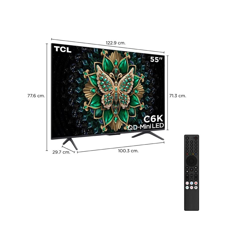ทีวีคิวดี มินิแอลอีดี 55 นิ้ว TCL (4K, LED, GOOGLE TV) 55C6K