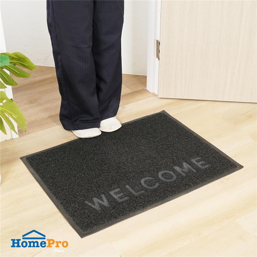 พรมเช็ดเท้าดักฝุ่น HOME LIVING STYLE W.NEO 60X80 ซม. สีดำ