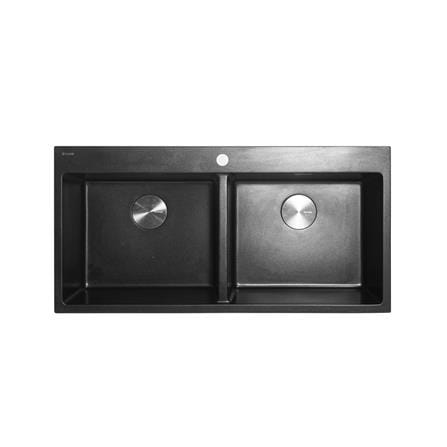 ซิงค์ฝัง 2 หลุม DYNA HOME DH-10050-GNBK2B สีดำ_0