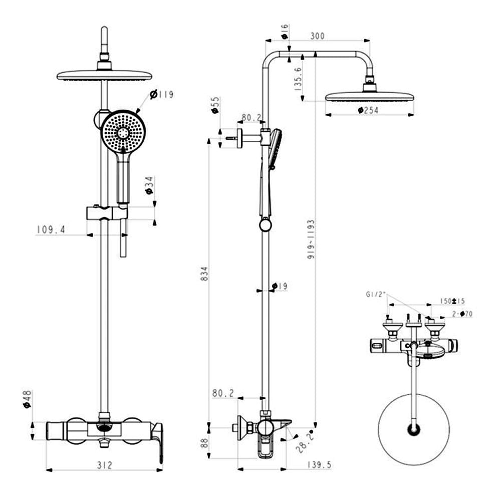 ฝักบัว RAIN SHOWER ผสม AMERICAN STANDARD A-6110-978-1M72
