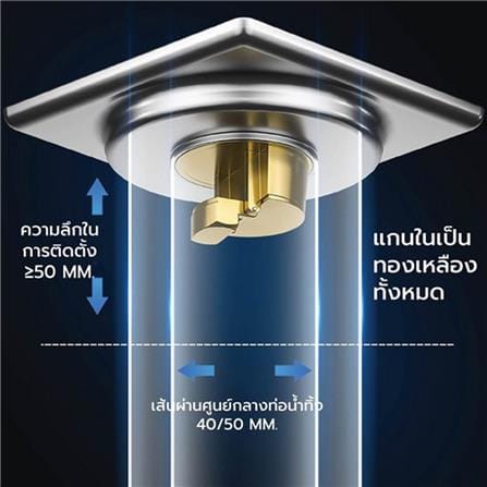 ตะแกรงกันกลิ่นเหลี่ยม CASSA CM0054 10 ซม. สีเงิน_1