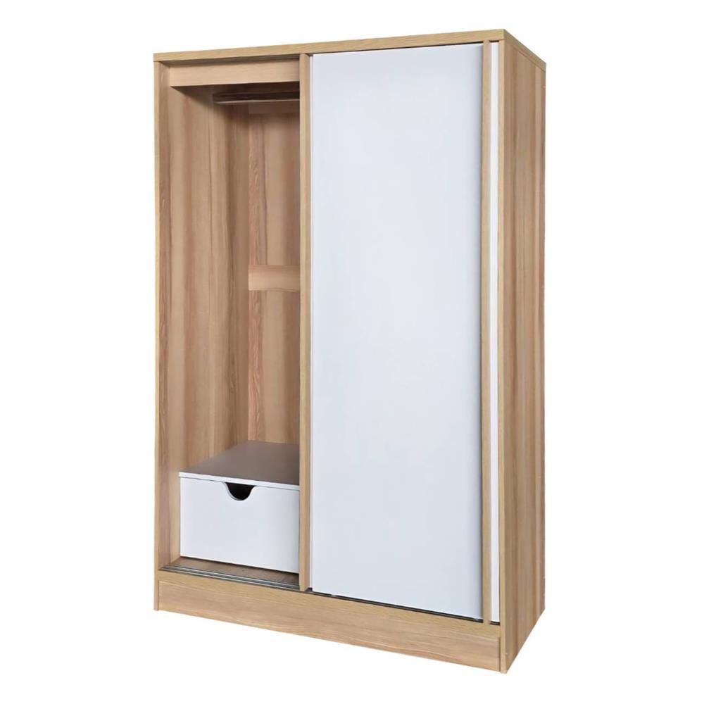 ตู้เสื้อผ้าบานเลื่อน FURDINI HERO 120 ซม. สี NATURAL OAK/ขาว