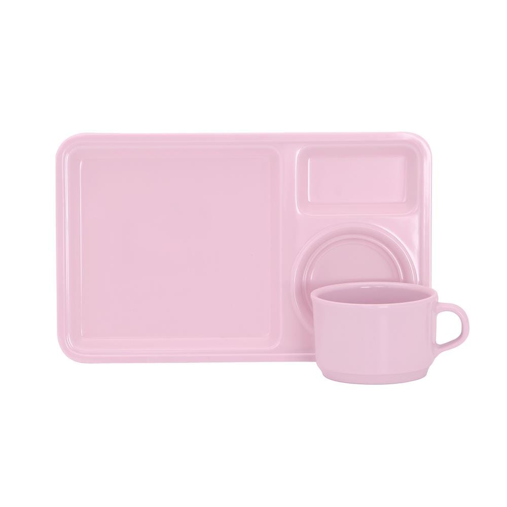 ถ้วยกาแฟและถาดเมลามีน 300 มล. VANDA CLASSIC สีชมพู