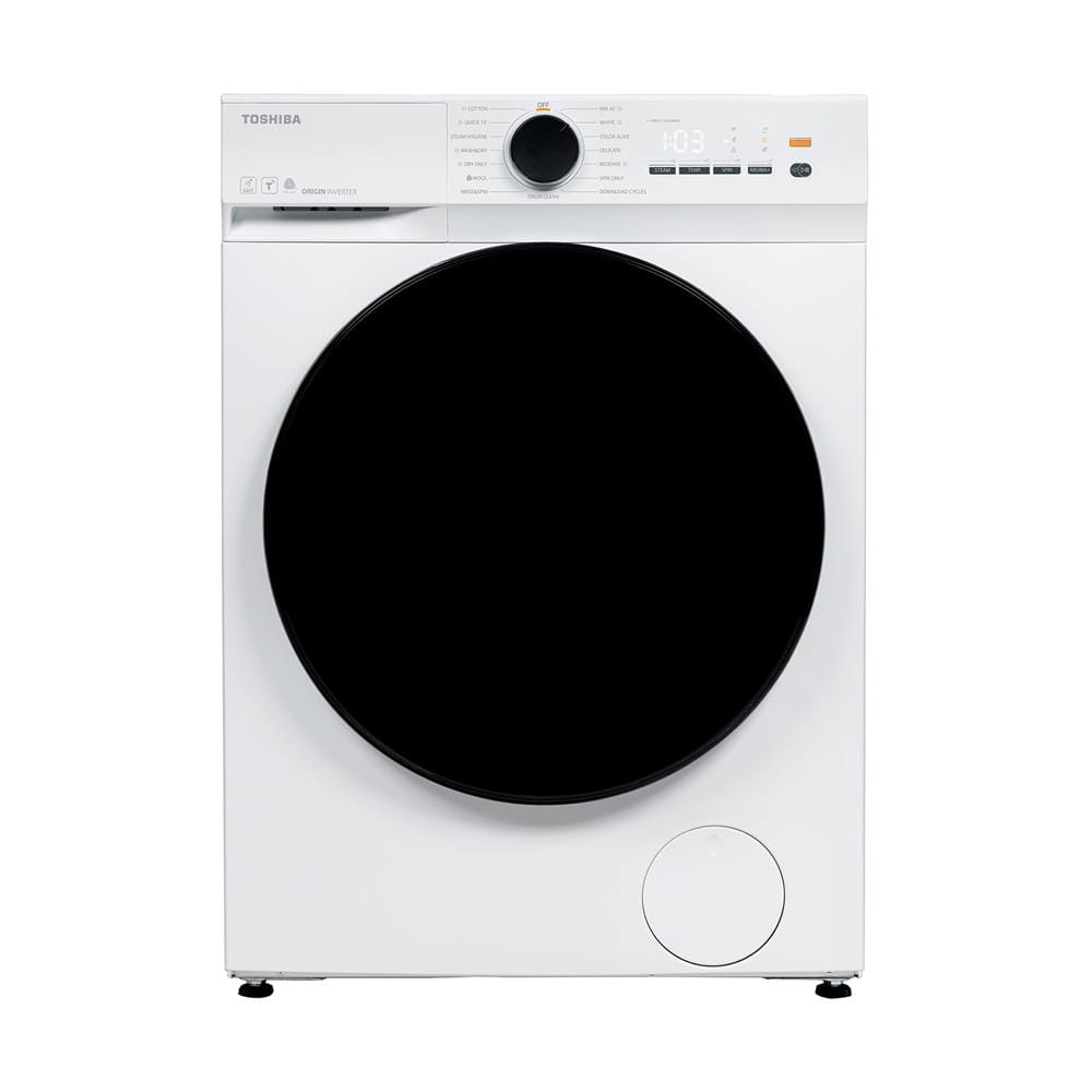 เครื่องซักอบผ้าฝาหน้า TOSHIBA TWD-T21BU95UWT(WW) 8.5/6 กก. 1400RPM อินเวอร์เตอร์ สีขาว