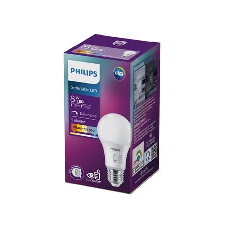 หลอด LED PHILIPS 8 วัตต์ DAYLIGHT/COOL WHITE/WARM WHITE E27_1