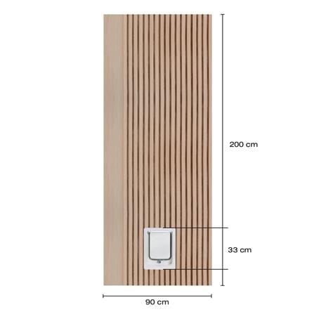 ประตูสัตว์เลี้ยงโพลีสไตรีน ไม่เจาะลูกบิด LINEDEKOR VERTICAL SIZE M 90x200 ซม. สีบีช_4