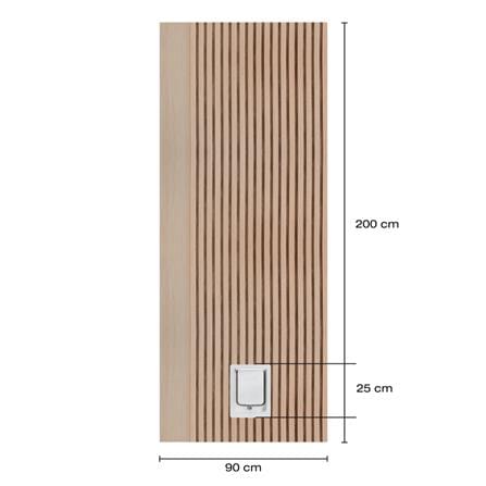 ประตูสัตว์เลี้ยงโพลีสไตรีน ไม่เจาะลูกบิด LINEDEKOR VERTICAL SIZE S 90x200 ซม. สีบีช_5