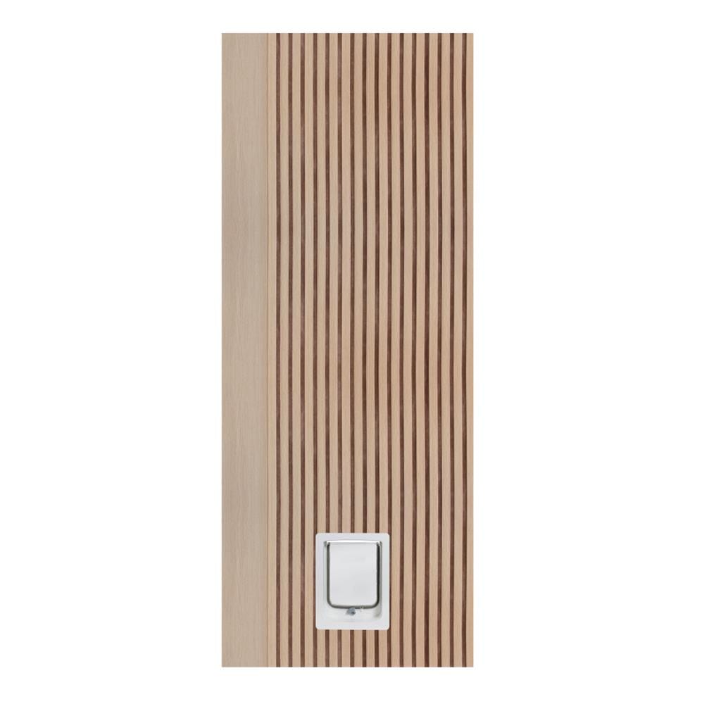 ประตูสัตว์เลี้ยงโพลีสไตรีน ไม่เจาะลูกบิด LINEDEKOR VERTICAL SIZE M 80x200 ซม. สีบีช