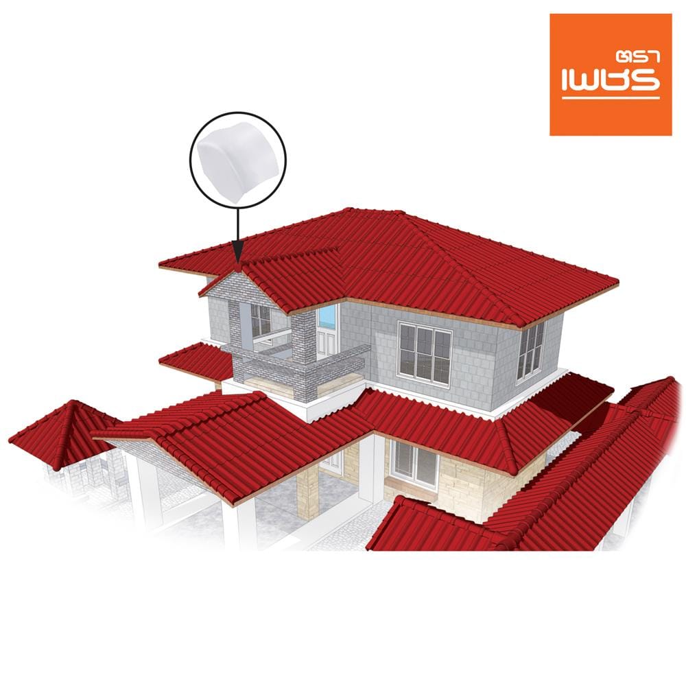 ครอบปิดจั่วสันโค้ง ลอนคู่ ตราเพชร 30x18 ซม. สีวินเทอร์ไวท์