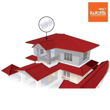 ครอบสันโค้ง 3 หัว ลอนคู่ ตราเพชร 26.5x49 ซม. สีวินเทอร์ไวท์_2