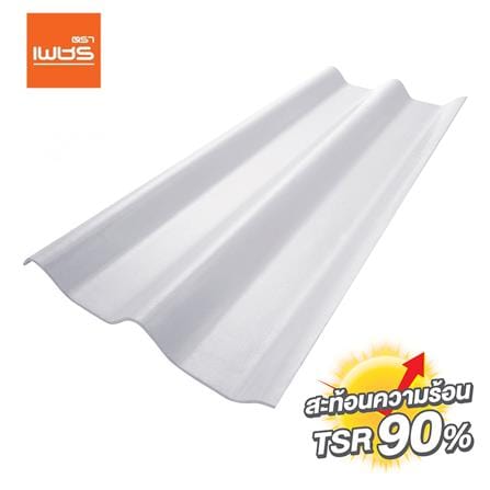 กระเบื้องหลังคา ลอนคู่ ตราเพชร 0.5x50x120 ซม. สีวินเทอร์ไวท์_1